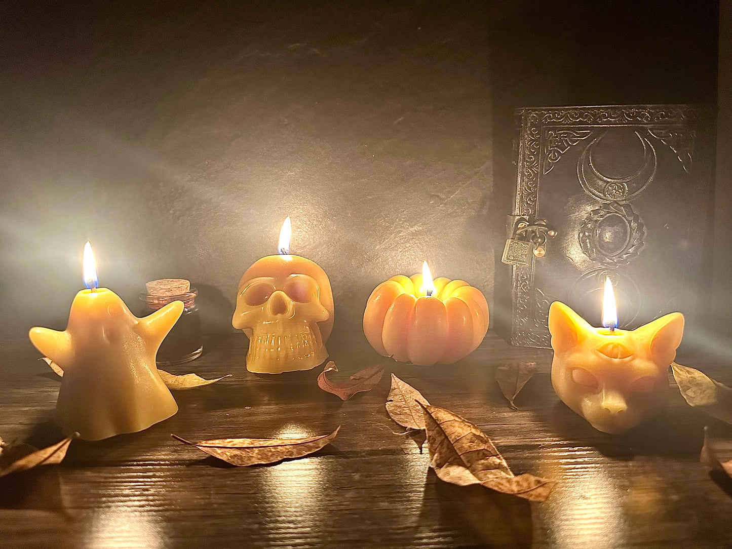 Ghost Beeswax Candle