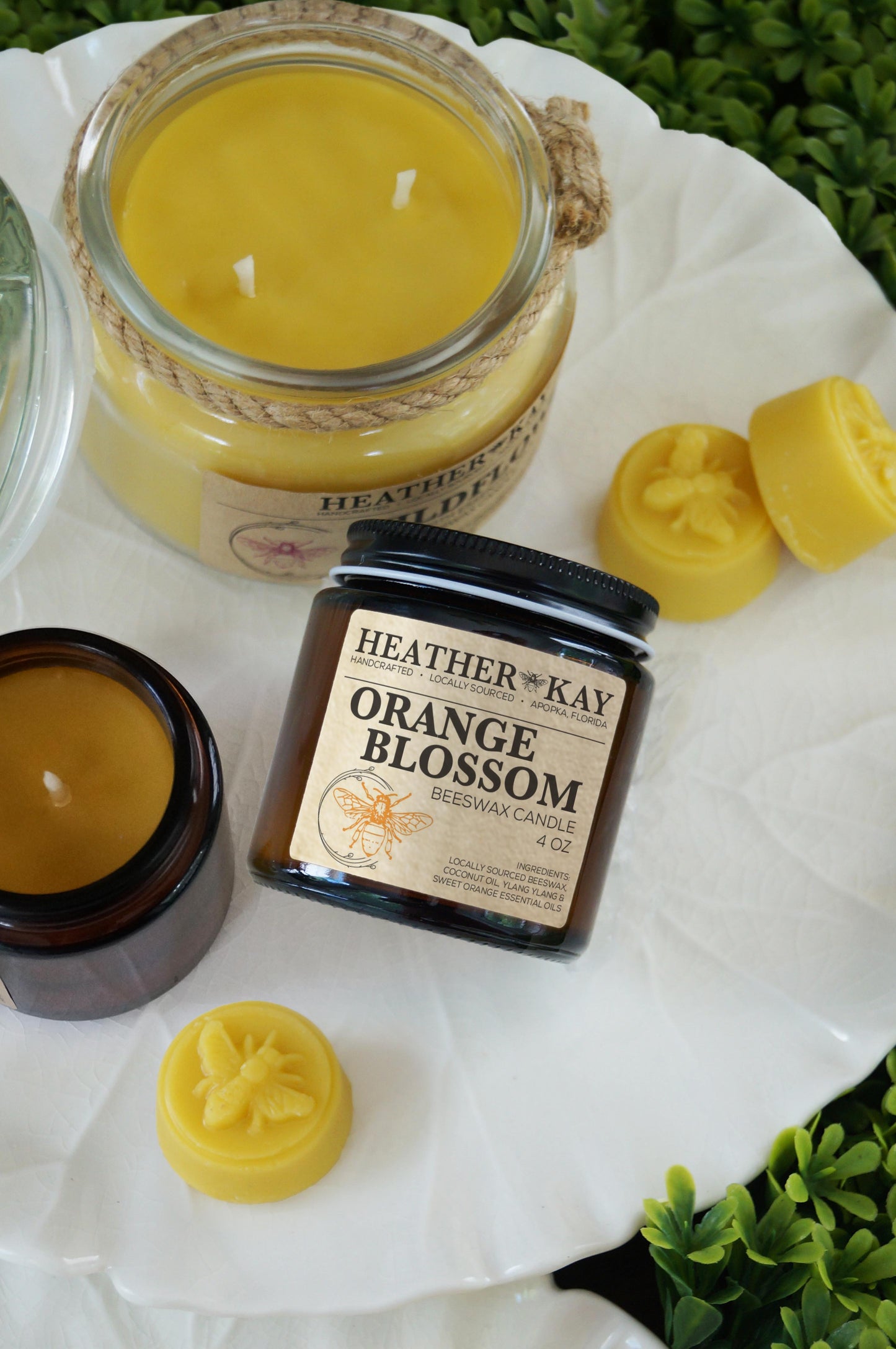 Orange Blossom Beeswax Candle - 4oz