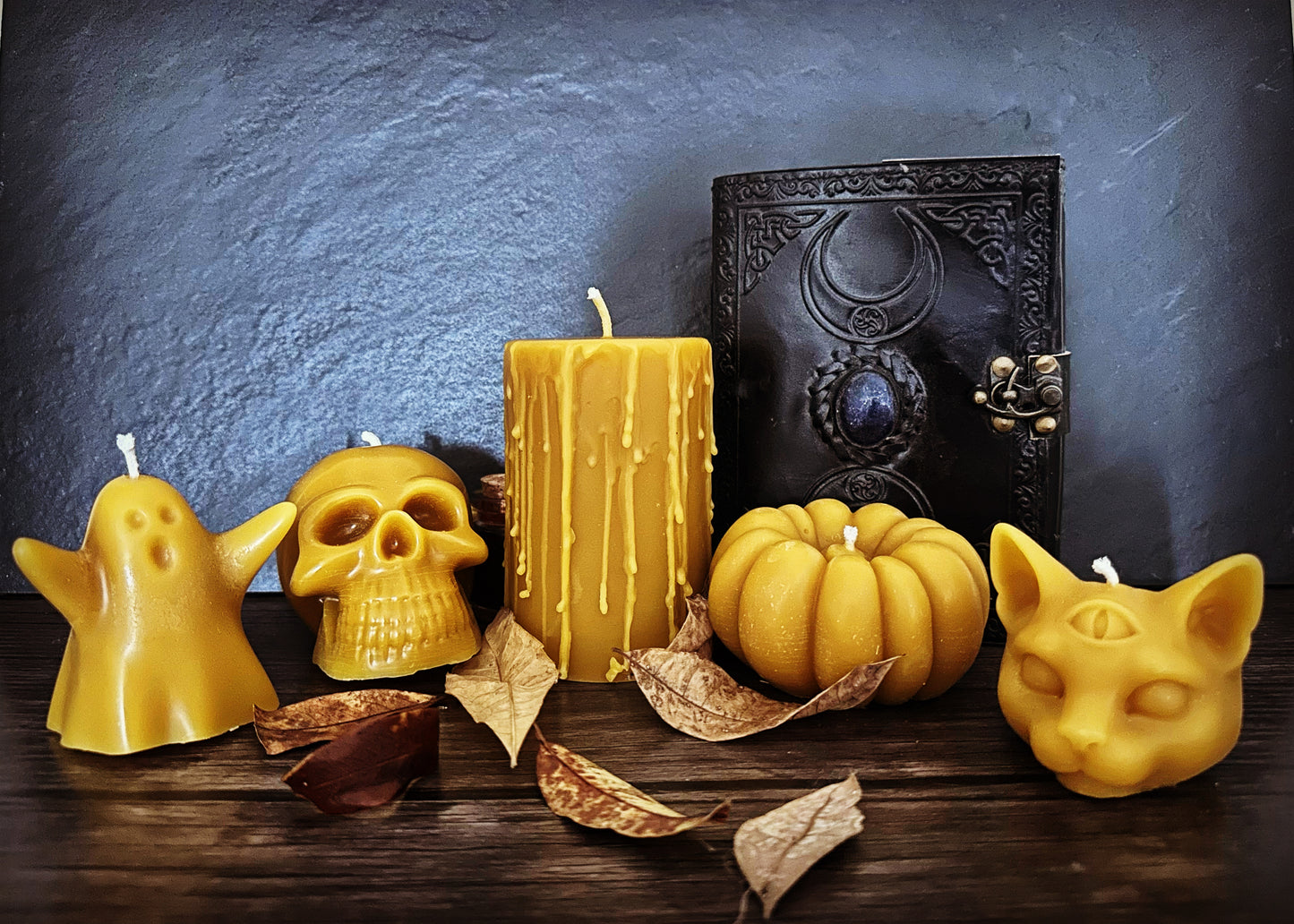 Ghost Beeswax Candle
