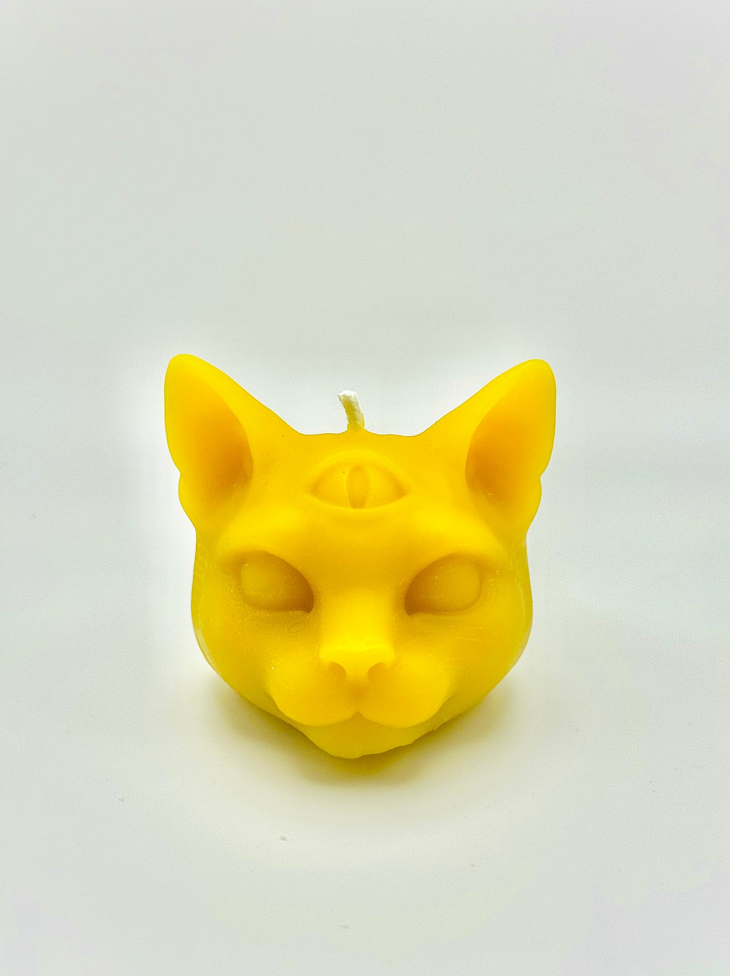 Mystical Cat Head Beeswax Candle
