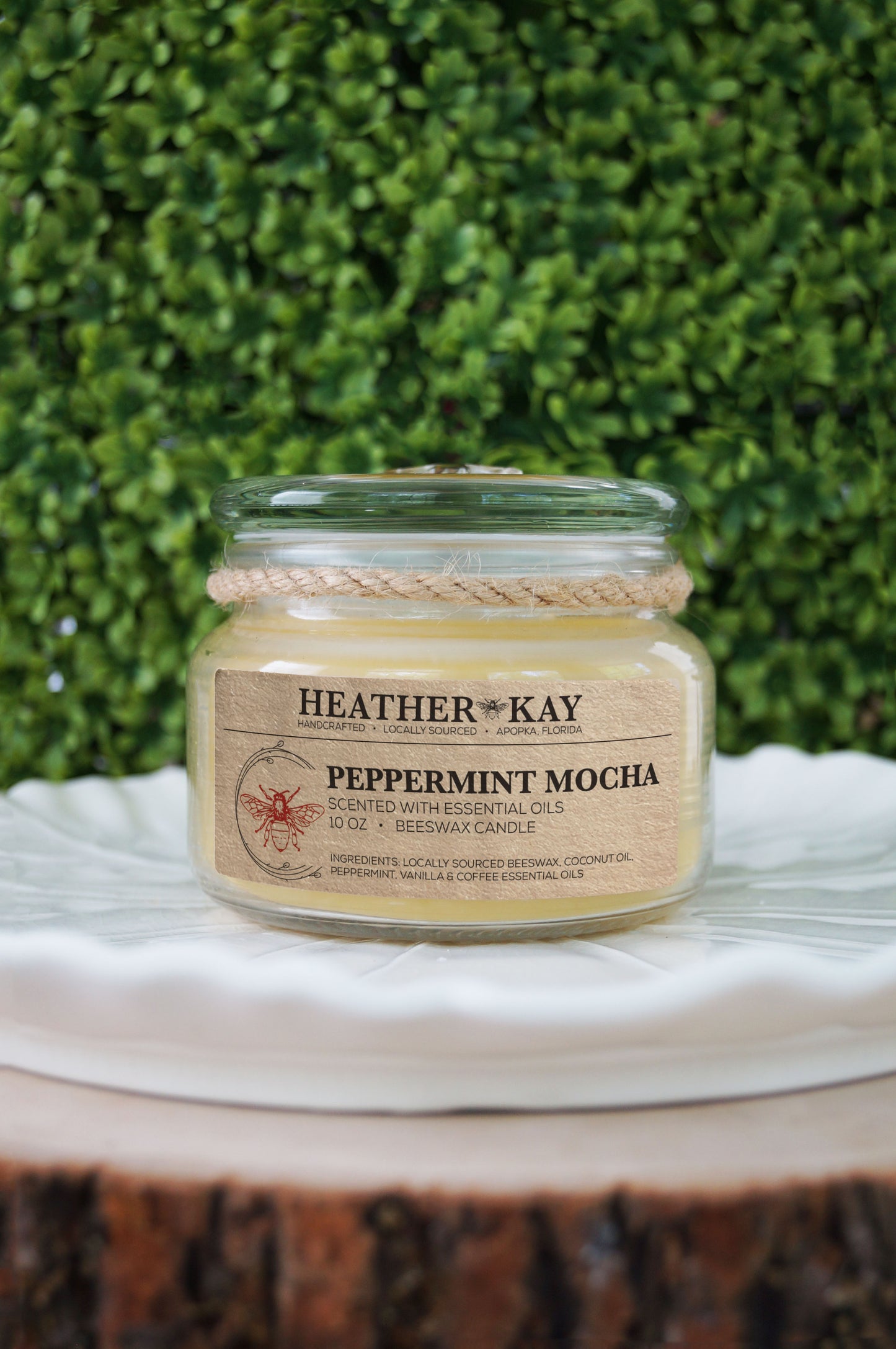 Peppermint Mocha Beeswax Candle