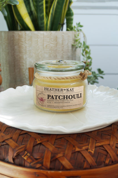 Patchouli Essential Oil Beeswax Candle