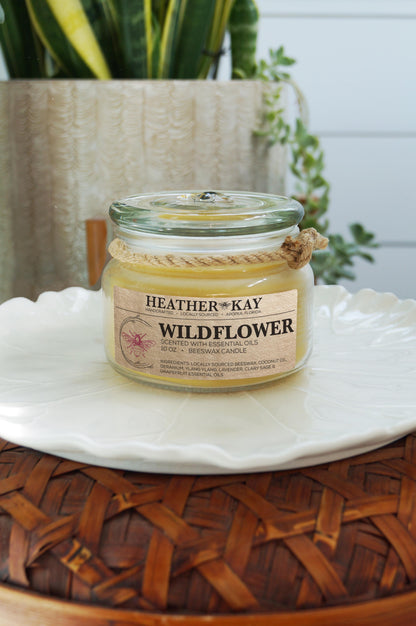 Wildflower Beeswax Candle