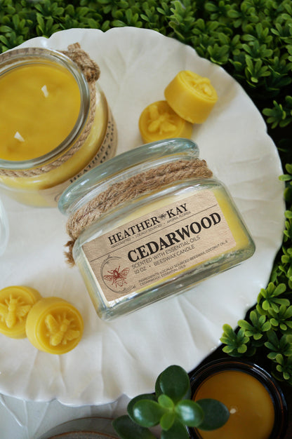 Cedarwood Essential Oil Beeswax Candle