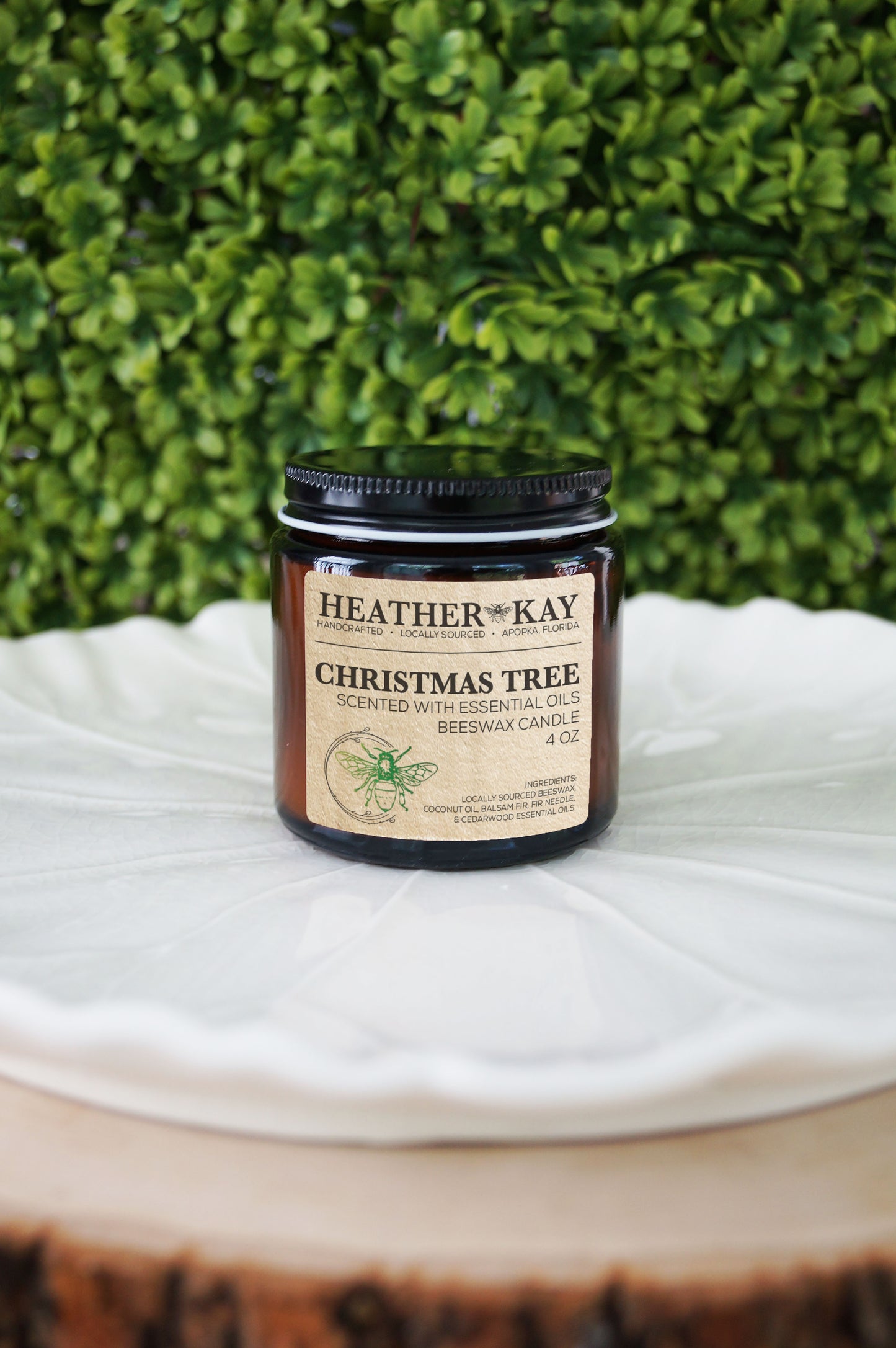 Christmas Tree Beeswax Candle - 4oz
