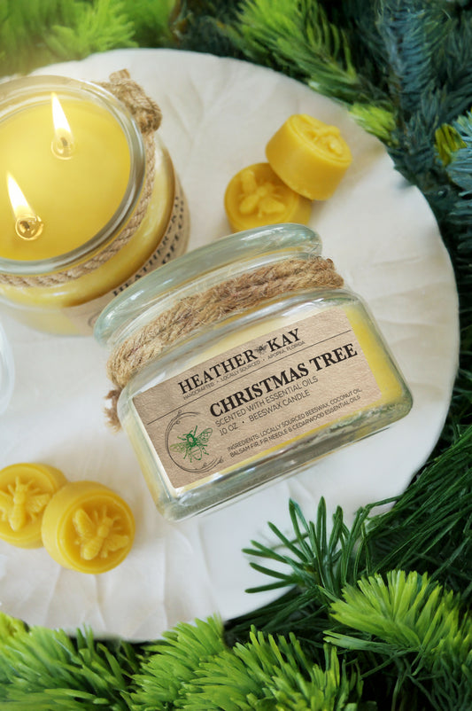 Christmas Tree Beeswax Candle - 10oz