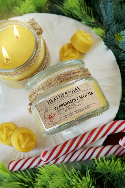 Peppermint Mocha Beeswax Candle