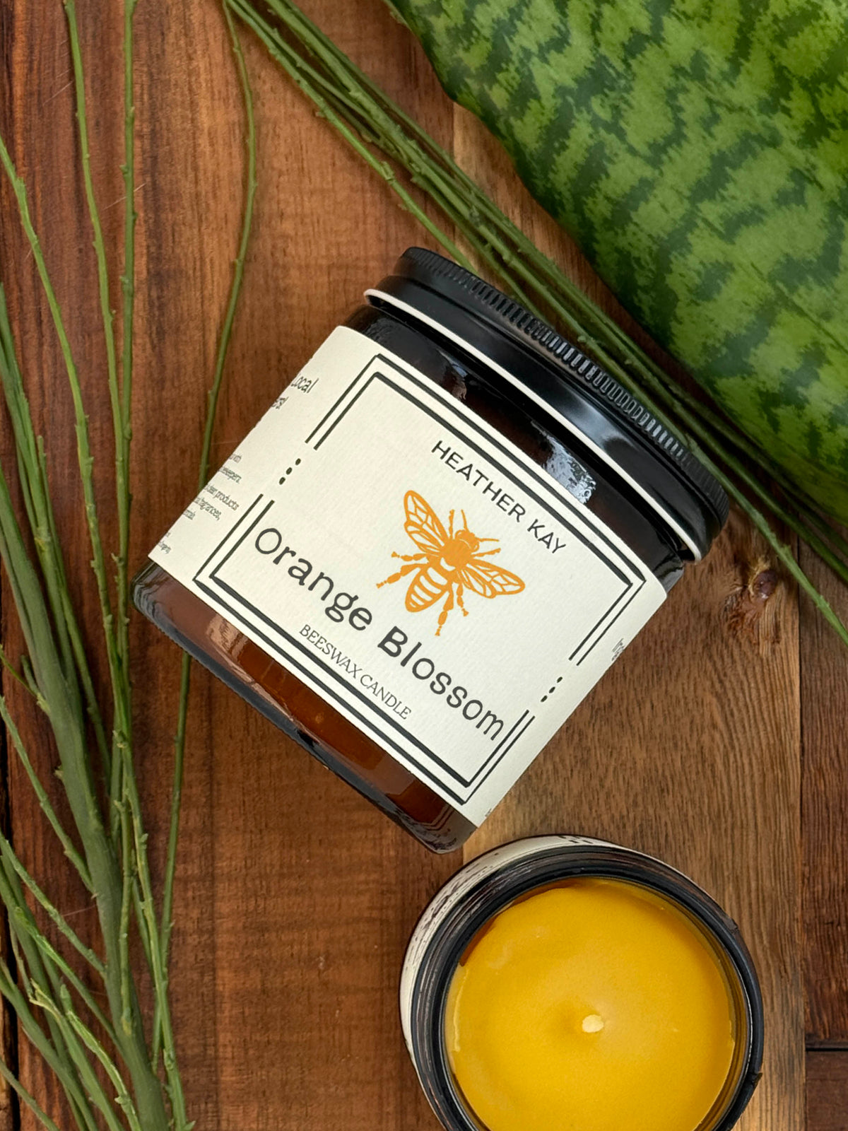 Orange Blossom Beeswax Candle