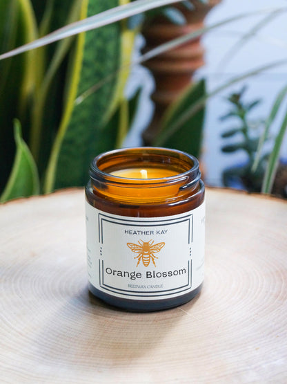 Orange Blossom Beeswax Candle