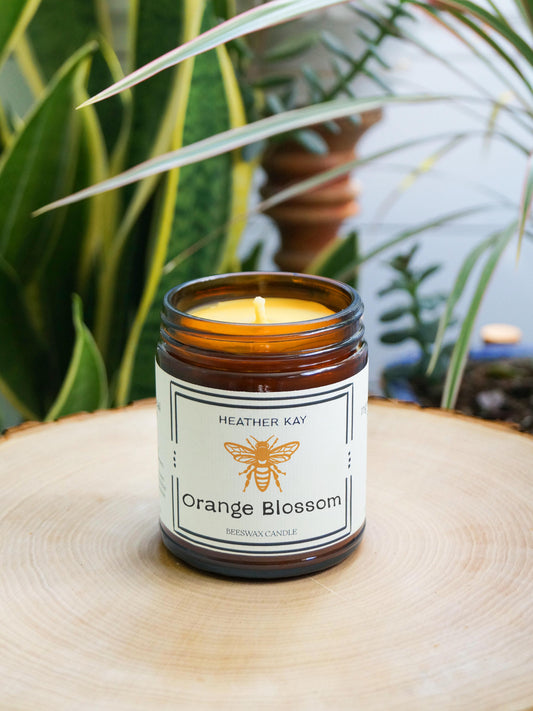 Orange Blossom Beeswax Candle