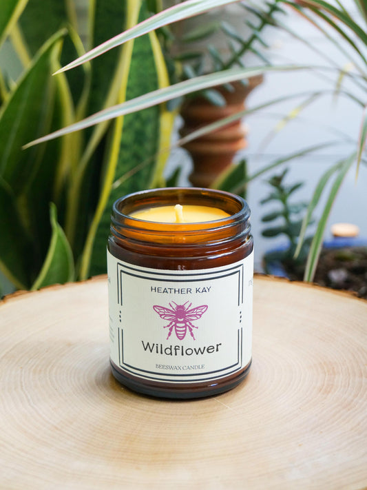 Wildflower Beeswax Candle