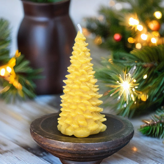 Christmas Tree Beeswax Candle