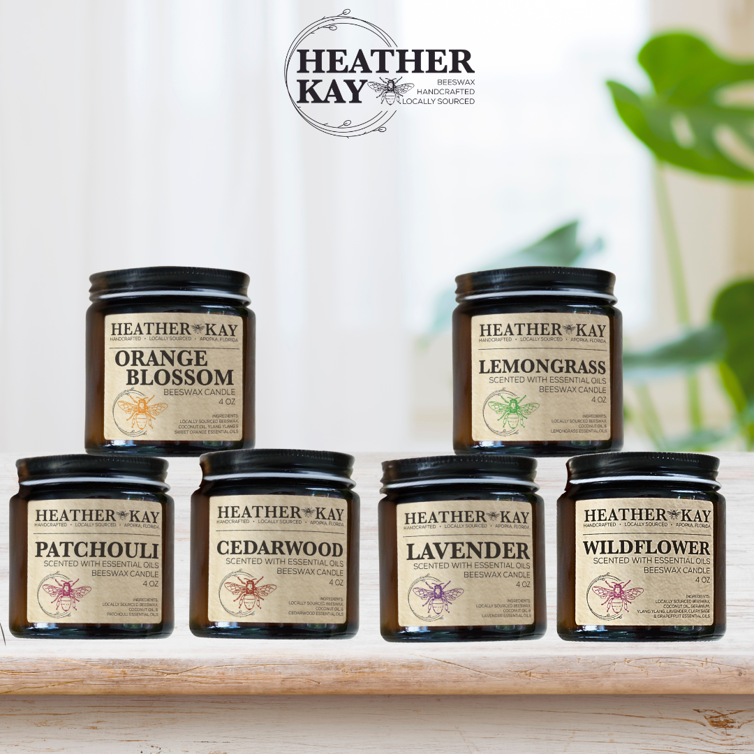 Essential Oil Beeswax Candles Sample Pack - (6) 4oz candles