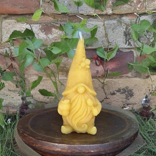 Bee Gnome Beeswax Candle