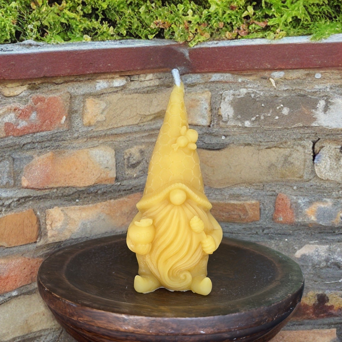 Bee Gnome Beeswax Candle