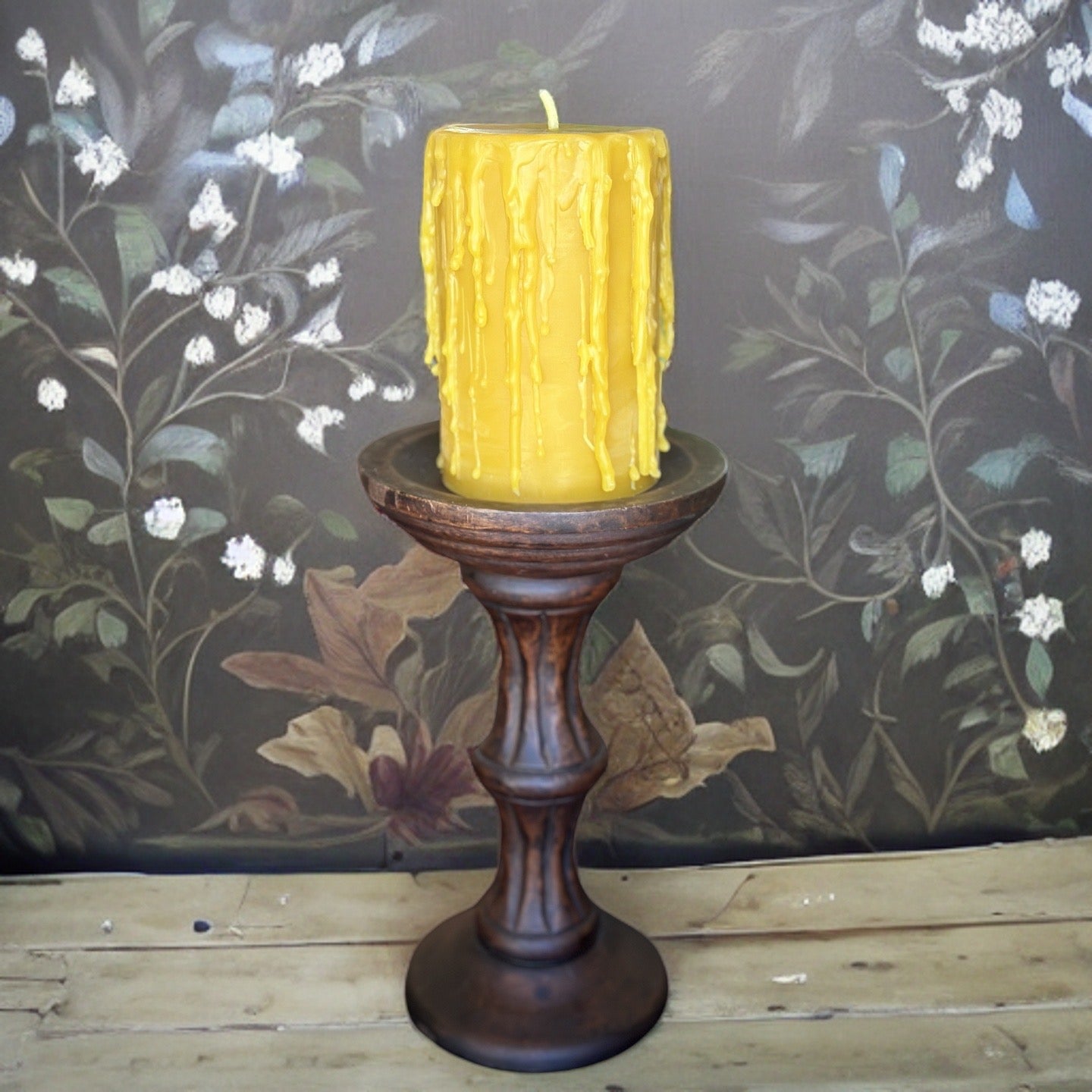 Drippy Pillar Beeswax Candle