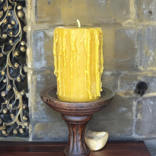 Drippy Pillar Beeswax Candle