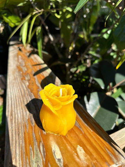Yellow Rose Beeswax Candle