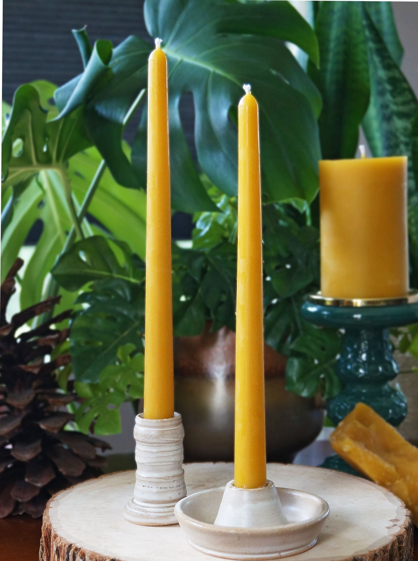 Beeswax Taper Candle Set