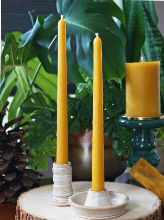 Beeswax Taper Candle Set