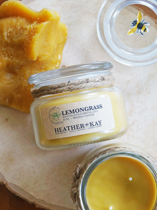 Lemongrass Essential Oil Beeswax Candle