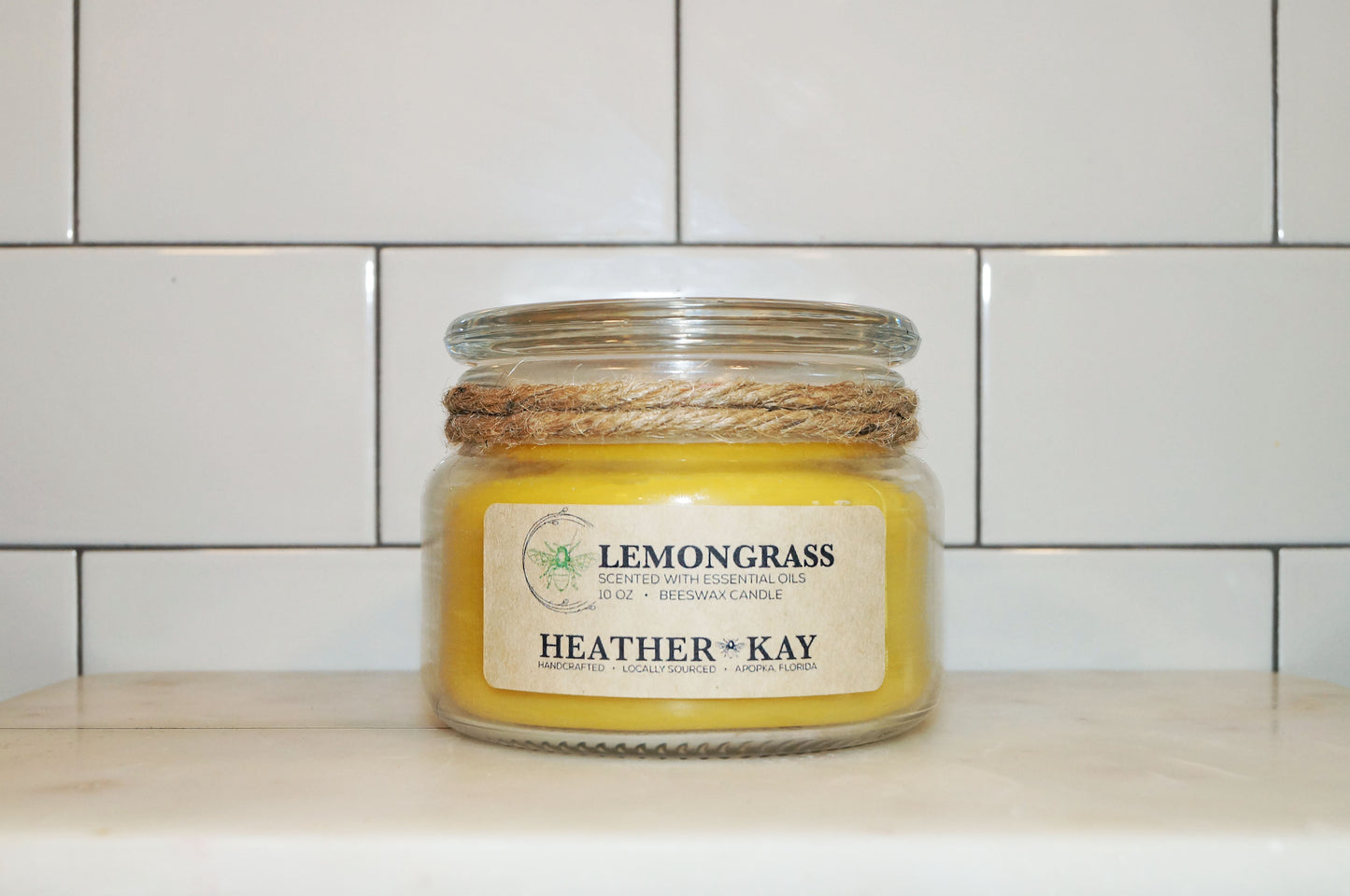 Lemongrass Essential Oil Beeswax Candle