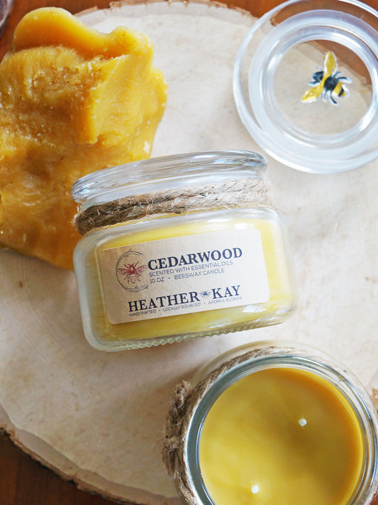 Cedarwood Essential Oil Beeswax Candle