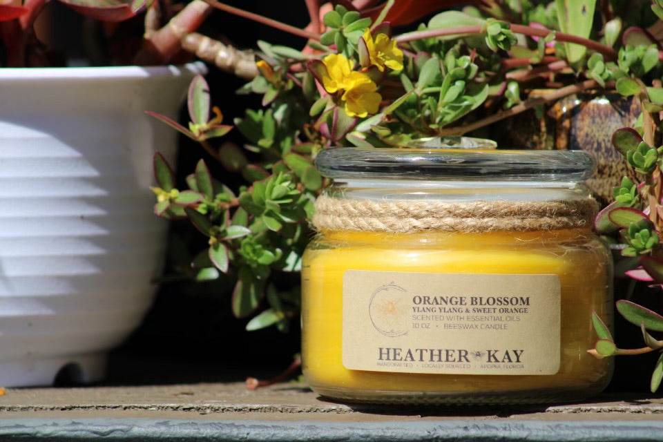 Orange Blossom Essential Oil Beeswax Candle